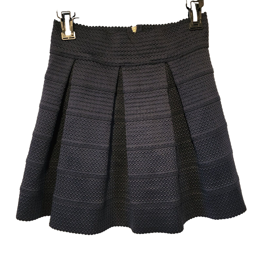 GINGER G Navy Blue Textured Balloon Pleated Skirt Short‎ Size S/L